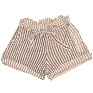 Free People High Waist Blue and White Striped Shorts W:16”, L:14”